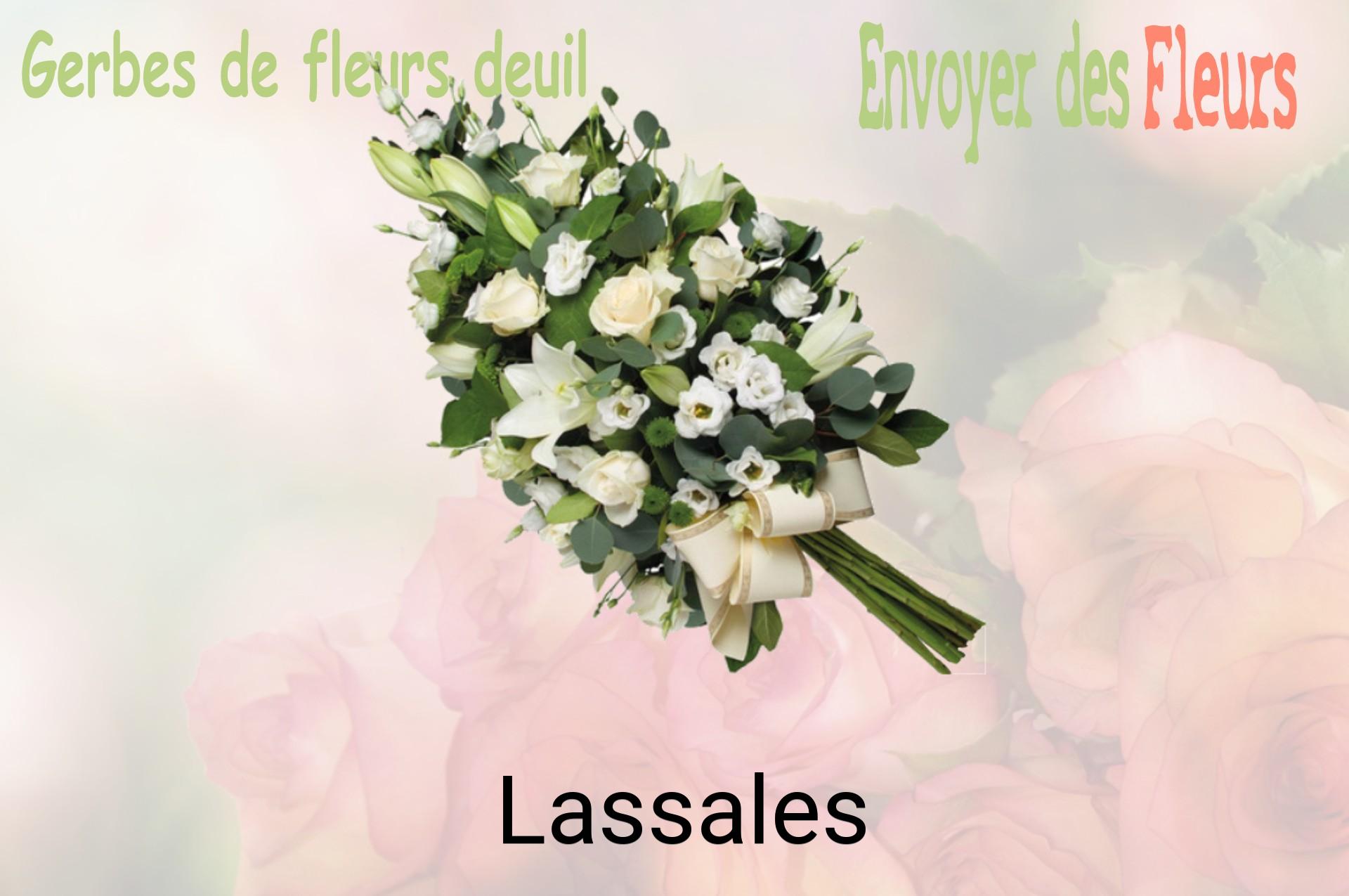 Gerbe de fleurs de deuil livrée à Lassales